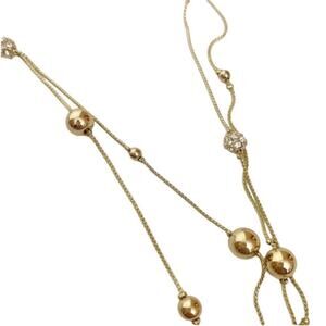 Loft Outlet Gold‑Tone Fireball Illusion Necklace Rhinestone Beads NWT